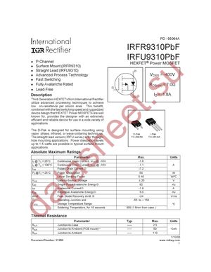 IRFR9310PBF datasheet  